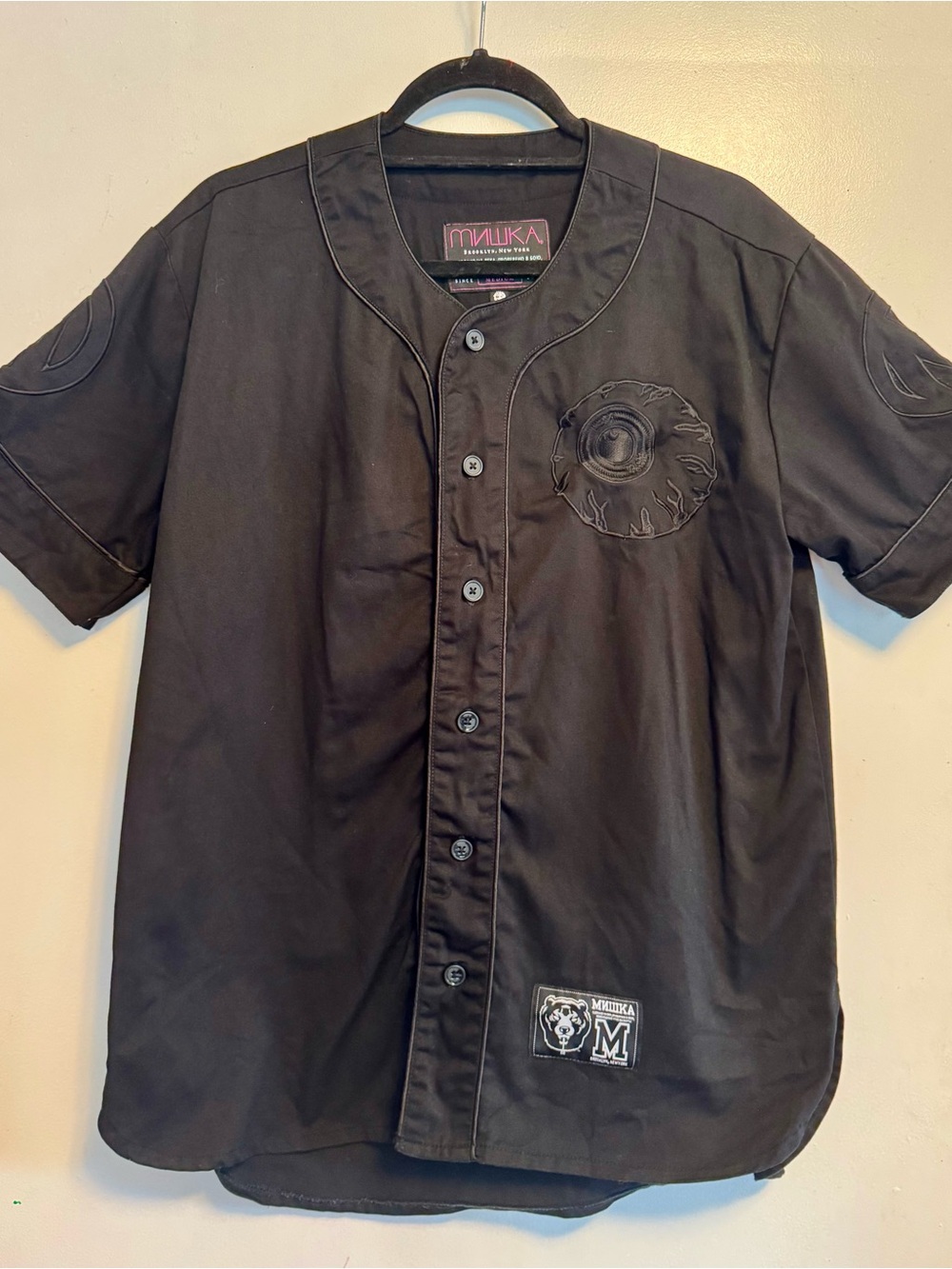 Mishka MNWKA Blackout Keep Watch Baseball Jersey - Size Medium